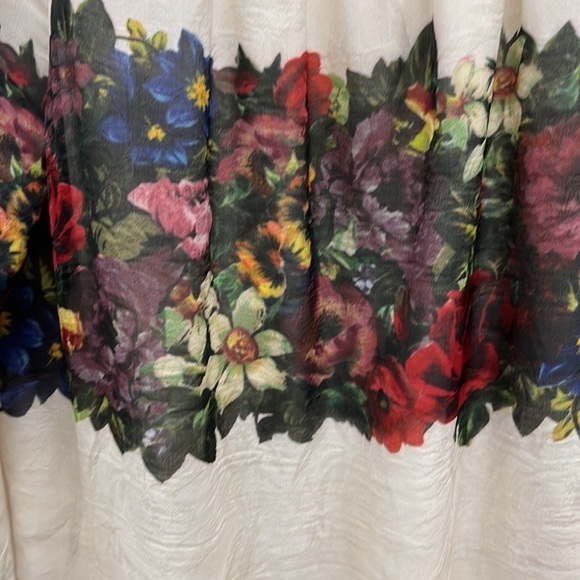 Alice + Olivia Silk Alta Floral Print Peasant Top S - Picture 2 of 7